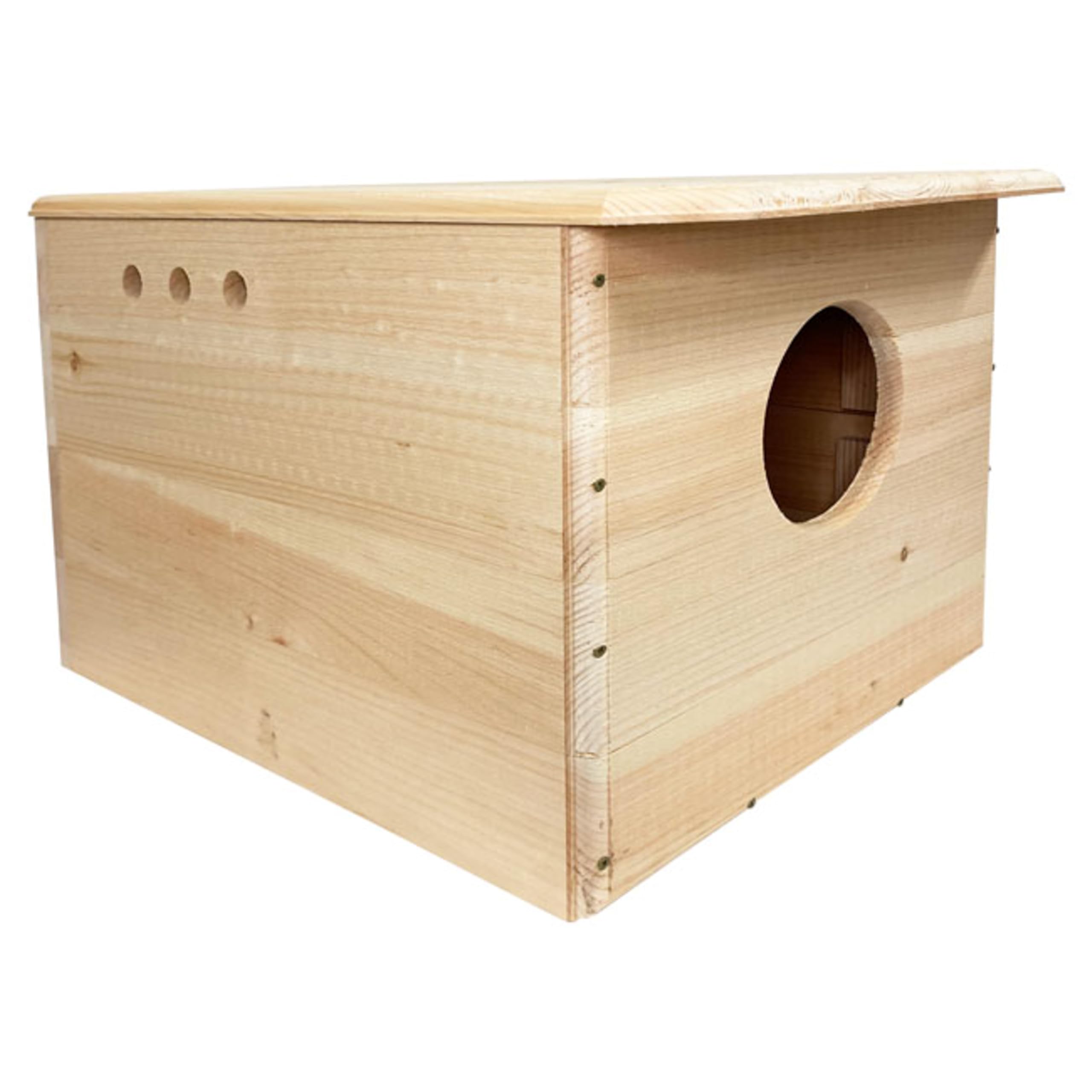 Barn Owl House Extra-Large Nesting Box – Handmade Pine Owl Box with Wood Chips, Easy Assembly, Outdoor Barn Owl Shelter, Made in USA