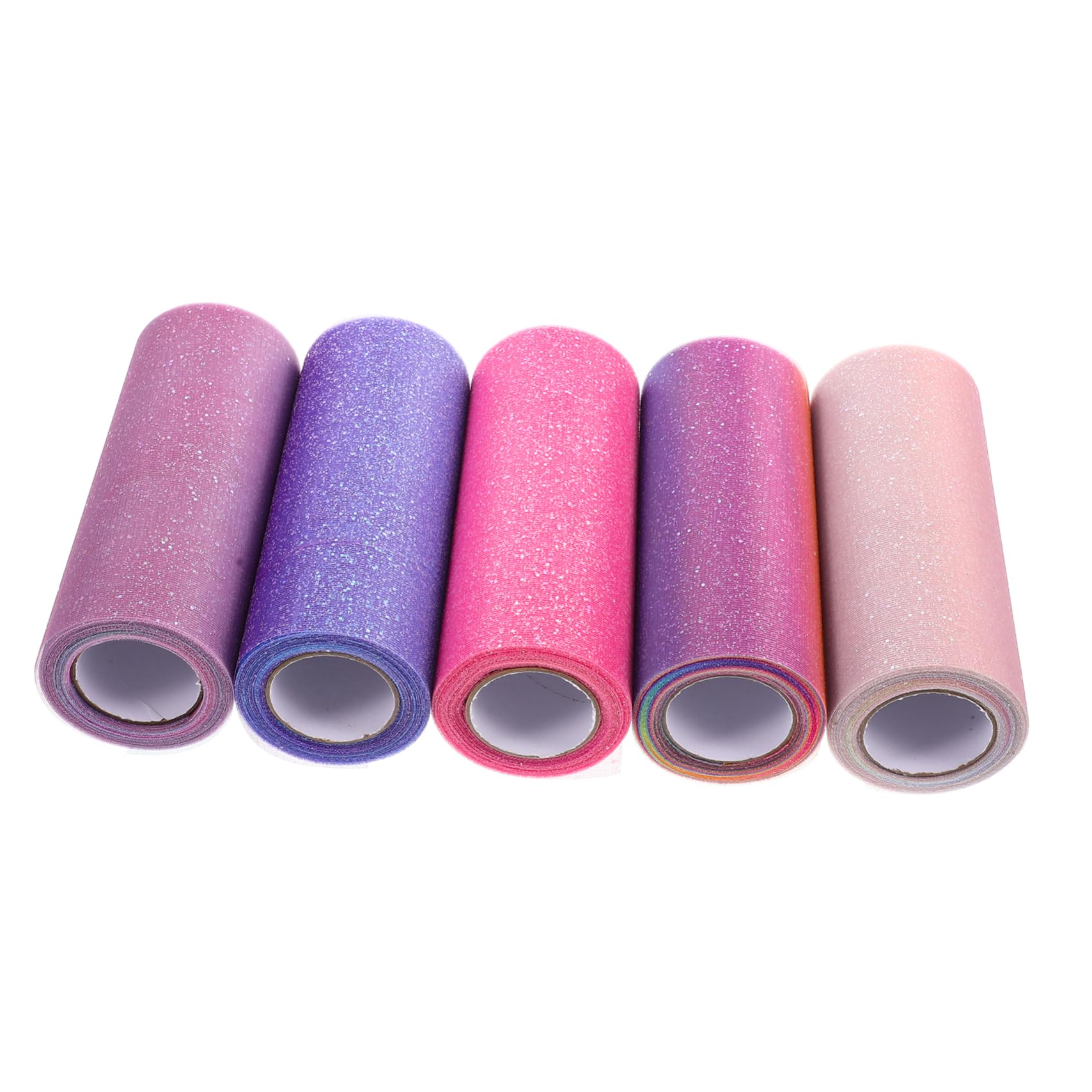 Ruban Arc-en-Ciel Jojofuny pour Décoration de Mariage Bohème et Tables de Fête en Tulle - 5 Pcs
