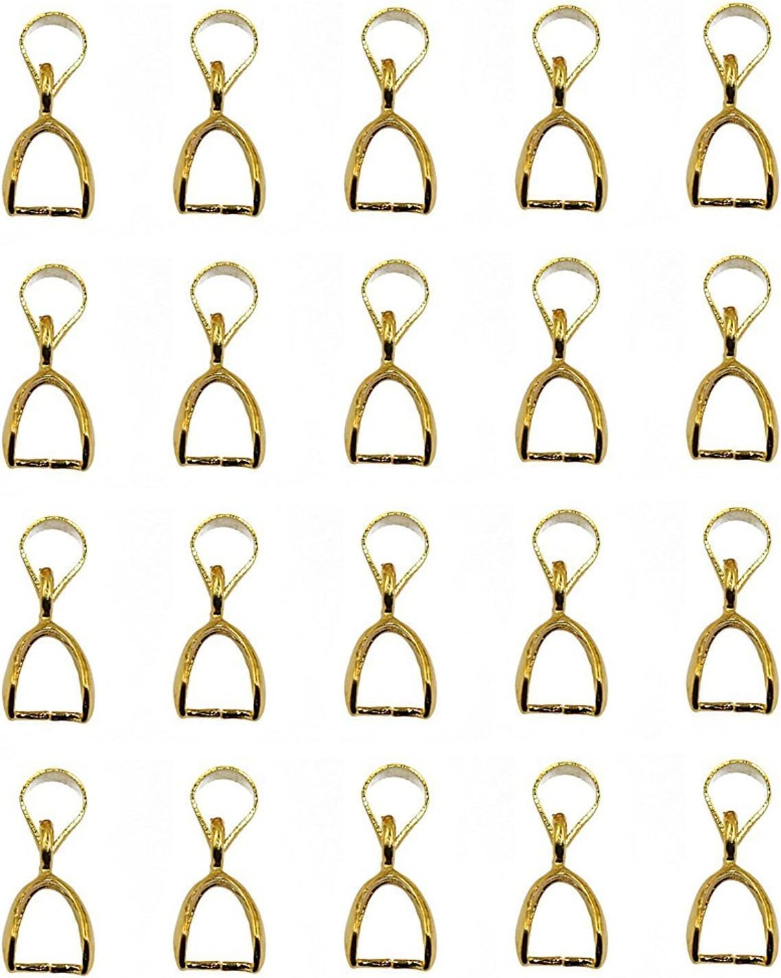 Soccik Buckle Pendant Pinch Bail Plug 10mm Bracelet Necklace Buckle Connector Accessories Buckle Clasp Jewelry Making 20pcs Gold