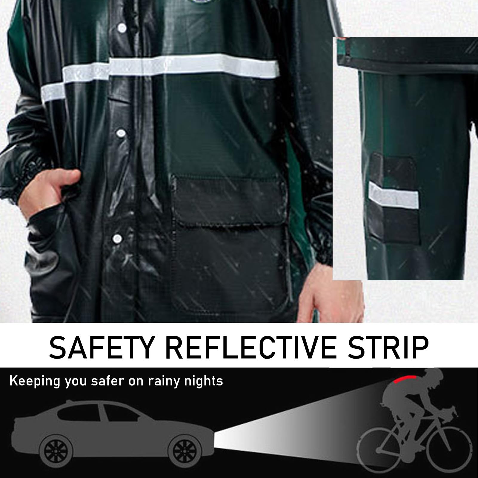 Sicherheit Regenanzüge Wasserdichter Atmungsaktiver Regenmantel Highlight Reflektierender Regenmantel Regenhosen-Set Für Outdoor, Männer Frauen
