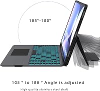 ROOFEI Samsung Galaxy Tab S9 Ultra/S8 Ultra 14.6" Billentyűzet Tok 7 Szín LED Világítás QWERTZ 3