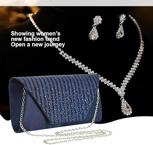 Vista 4 de Eshow Bolso de mano para mujer, bolso de noche, diseño de lentejuelas con cuentas vintage, bolsa de diamantes de imitación para boda, fiesta