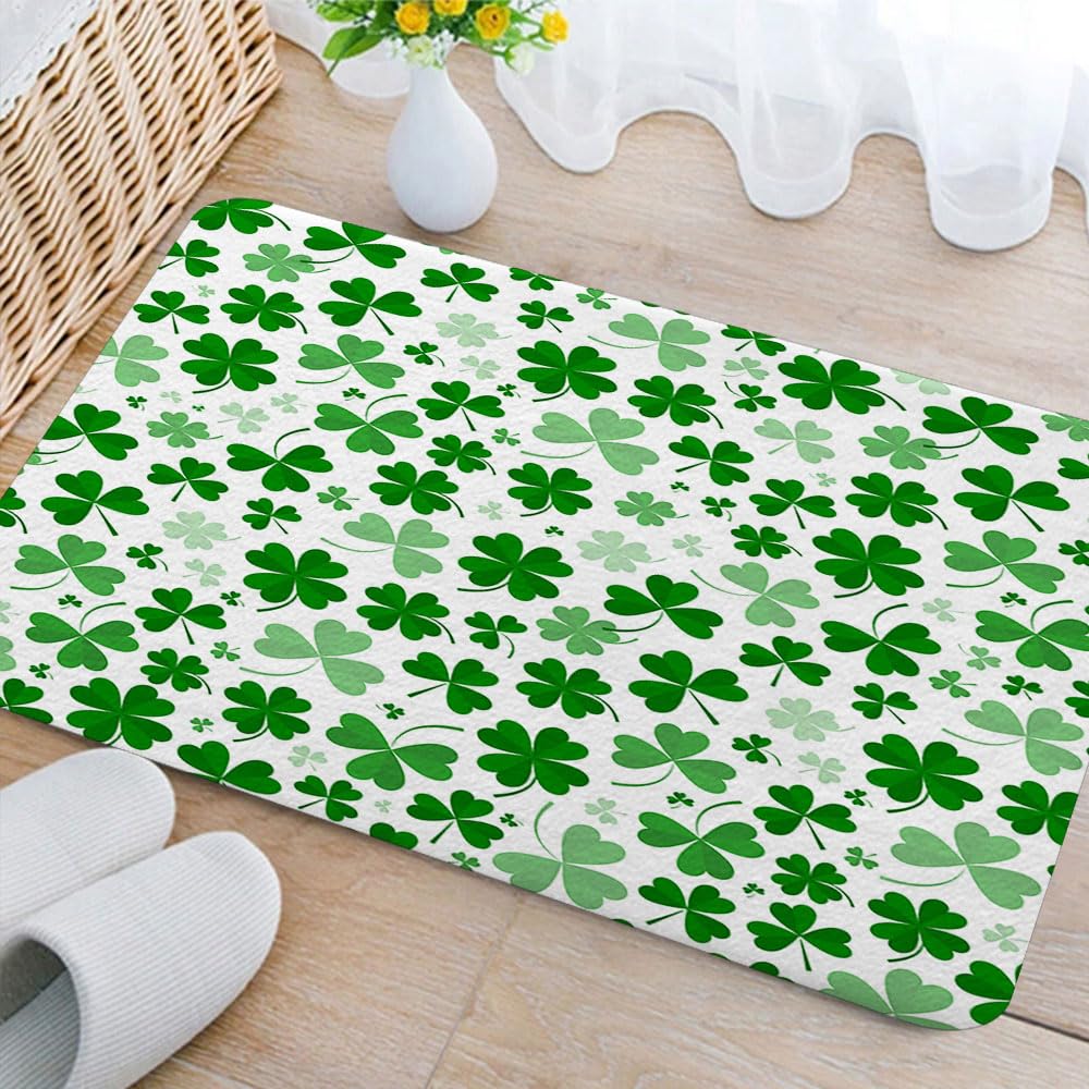 Amazon.com: St. Patricks Day Bathroom Rugs, Green Clover Super