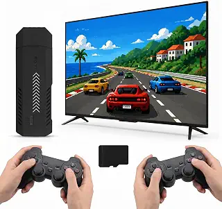 Tokiseru 2026最新【30000+種ゲーム】レトロゲームスティック 64GB大容量 2.4Gワイヤレスコントローラー 2台セット 4K HDMI出力 家庭用 ミニゲーム機 プラグアンドプレイ