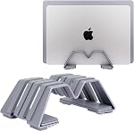Support de support pour ordinateur portable double vertical réglable - Appui 2 Dispositifs 6061 aluminium, universel pour tous les ordinateurs portables - Design de mode, largeur réglable, antidérapante & Motifs brevetés résistants aux rayures