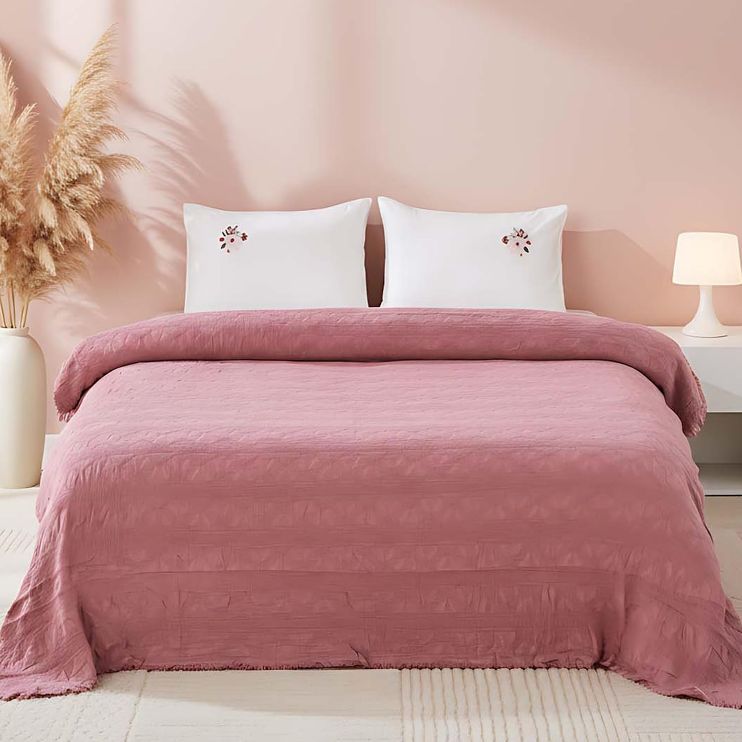 Blanket Bedding Set | 4-Piece Bed Set with Soft Blanket, Fitted Sheet & Pillowcases | Cozy & Elegant Bedding Set for Daily Use | Includes Sheet, Pillow Covers & Blanket