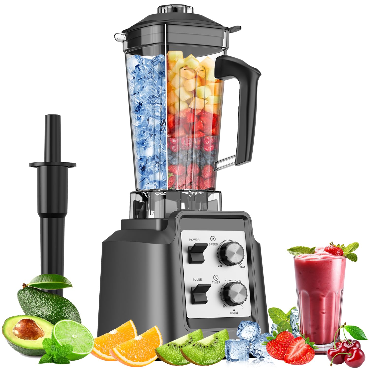 Blenders Kitchen, Smoothie Maker, Blender for Smoothies, Large Capacity, 1800 Peak Watts, Professional Blender for Ice Crush, Frozen Drinks