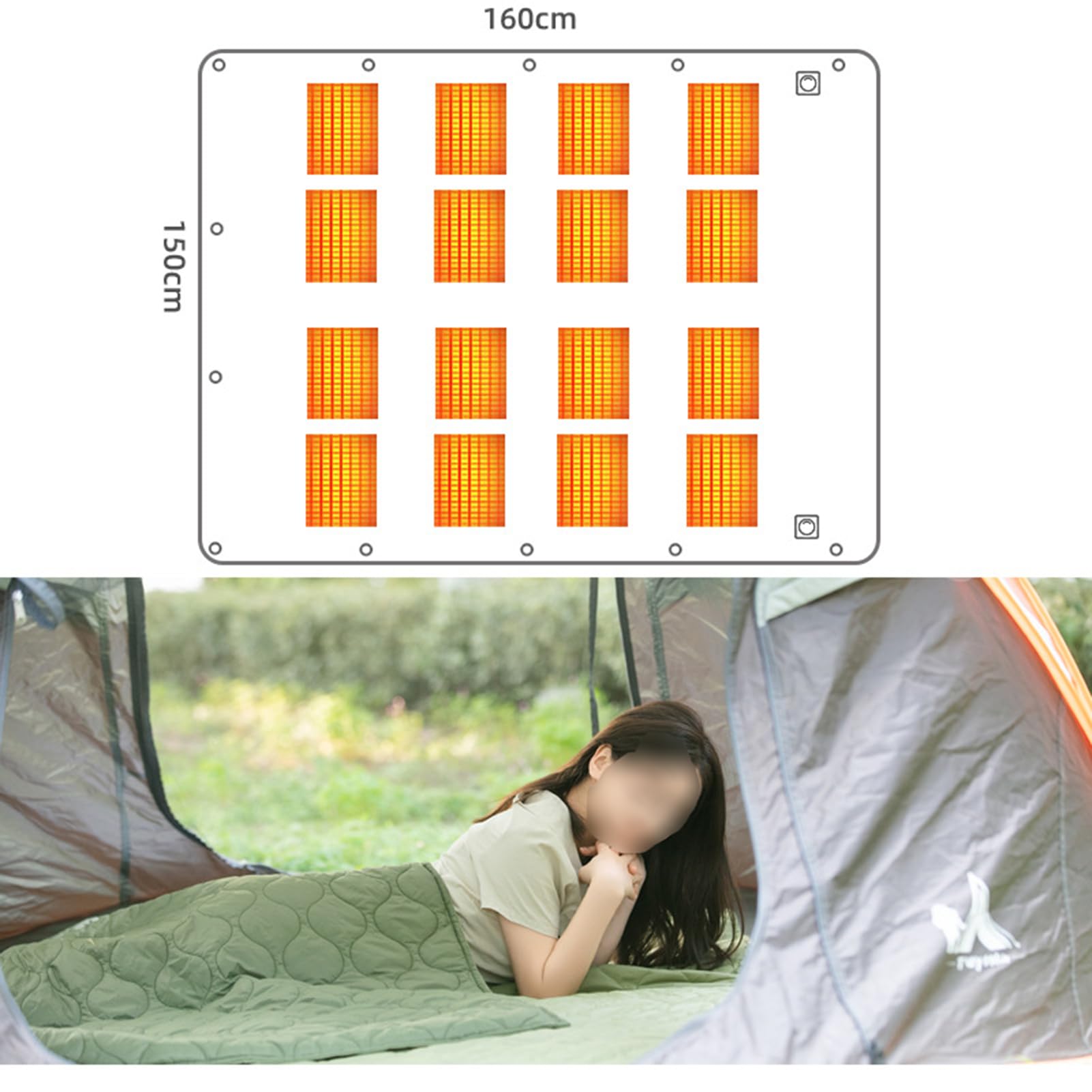 Manta Eléctrica con Calefacción, Manta Portátil Multifuncional con Calefacción por USB, Manta con 3 Ajustes para El Hogar, Oficina, Exteriores, Uso En Viajes, Lavable a Máquina