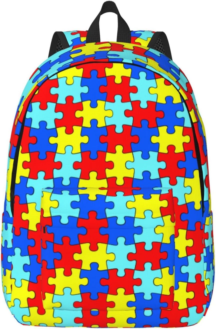 Cool Fire Fun Backpack for Girls Boys Women Lightweight Canvas Bookbag Casual Daypack for Travel Outdoor Camping, 17 Inch