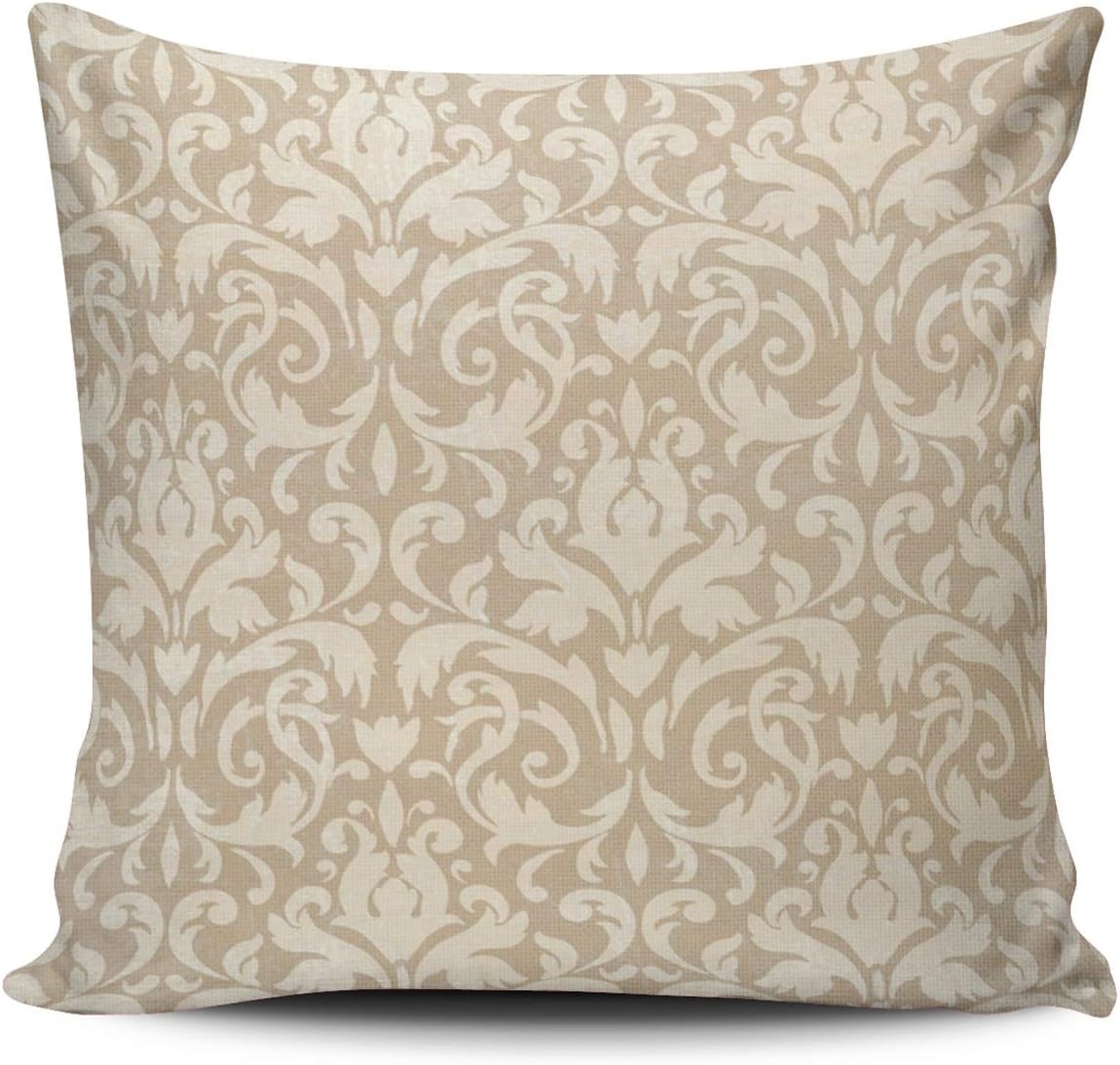 XIUBA Throw Pillow Covers Case Beige Classic Damask Decorative Pillowcase Cushion Cover 26X26 inch European Size Double Sided Design Printed