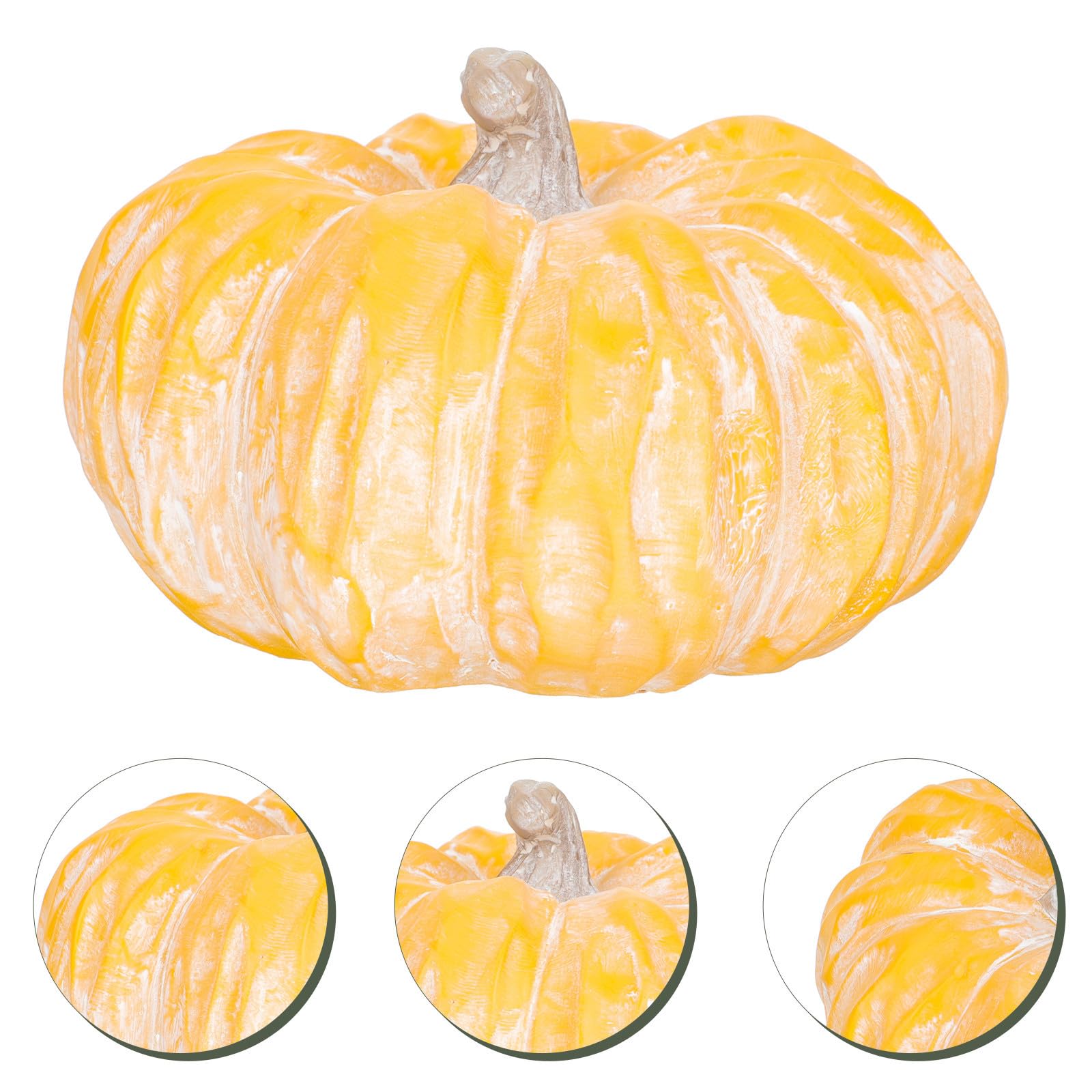 Uonlytech 2 Stück Keramik Kürbis Deko für Halloween und Thanksgiving Kleiner Gelber Kürbis als Außendekoration und Tischdeko Rustikaler Stil und Schlichte Form