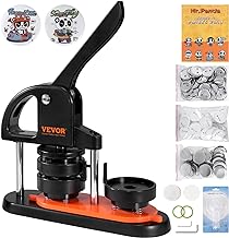 VEVOR Button Maker Machine, 2.25 inch/58mm Pin Maker with 100pcs Button Parts, Button Maker with Panda Magic Book, Ergonomic Arc Handle Punch Press Kit, for Children DIY Gifts and Christmas