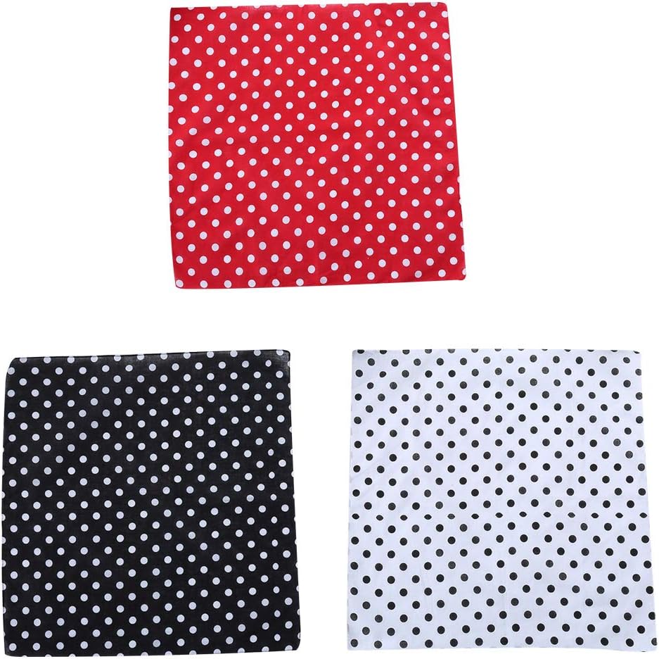 GUSENG Women Unisex Vintage Large Polka Dot Square Scarf Cotton Sport Head Wrap Bandana Multifunction Hip-Hop Dancing Wristband