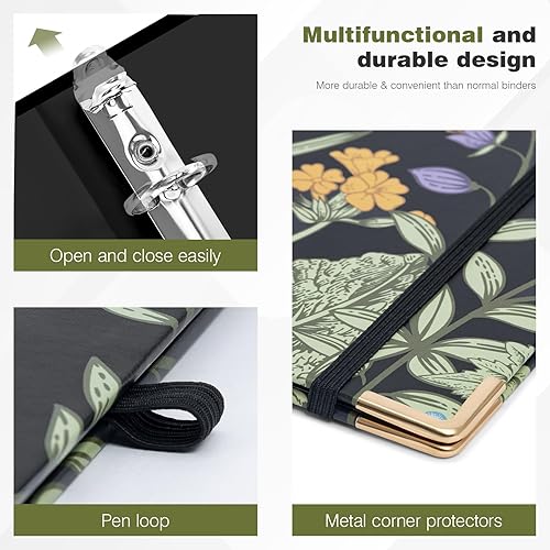 Miniatura 36 de Ospelelf Mini 3 Ring Binder, 2 Inch, Cute Pink Marble Binder for 5.5" x 8.5" with 5 Tab Dividers, File Folder Labels and Low Profile Clipboards