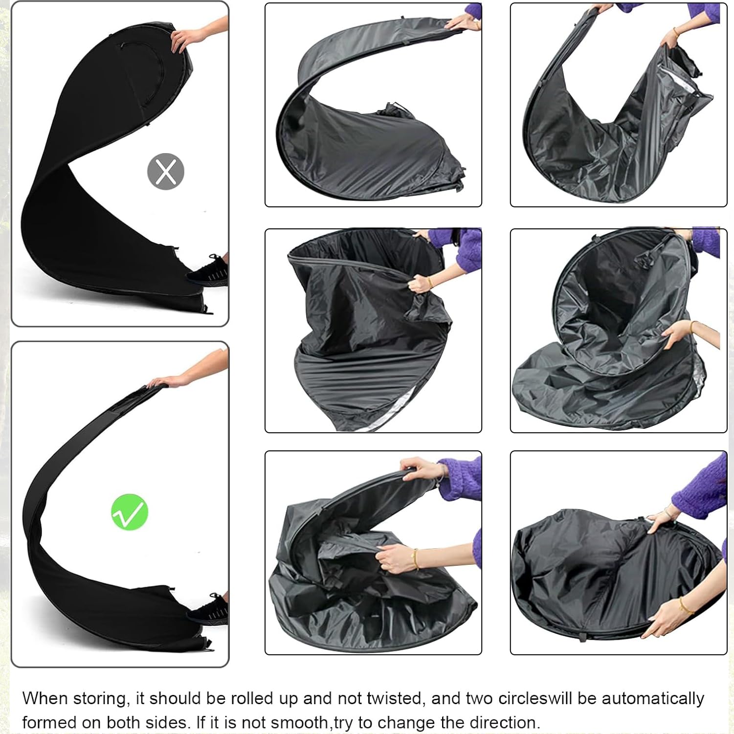 Taeku Tente de douche pop-up - Grand dressing - Pare-soleil portable - Abri de pluie pour douche extérieure, toilettes et vestiaire (noir)