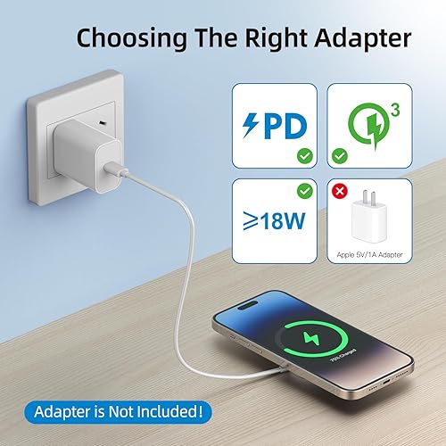 Miniatura 5 de Cargador inalámbrico magnético para iPhone de 15 W Max Fast Mag Safe Almohadilla de carga inalámbrica compatible con iPhone 171615141312 Series y