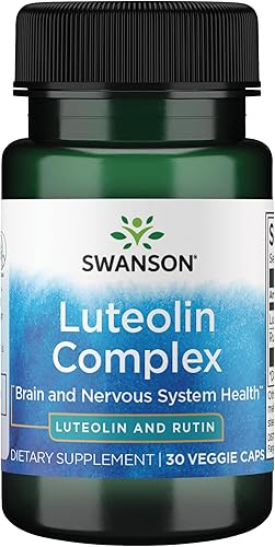 Swanson Complejo de luteolina con rutina, suplemento de apoyo cerebral que promueve la memoria, el estado de ánimo y la salud cognitiva, fórmula
