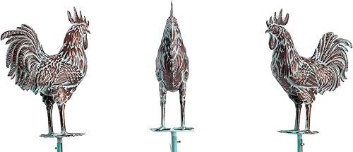 Miniatura 4 de CLYB Gallina de metal con veleta de pollo - Encantadora elegancia de corral con soporte de techo ajustable