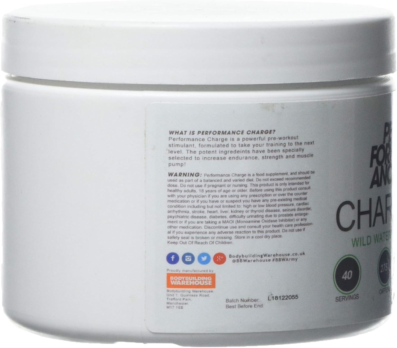 Performance Charge Pre Workout 280g Ultra Advanced Formula 40 Servings Bodybuilding Warehouse Tropical Tornado Amazon Co Uk Health Personal Care