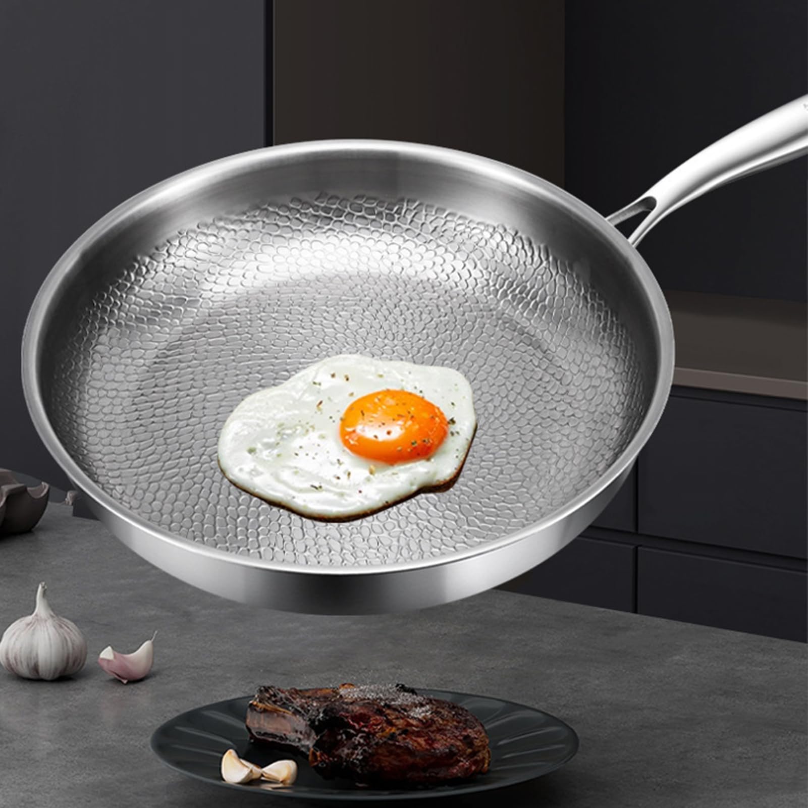 Antihaft-Bratpfanne Kratzfeste Bratpfannen-Kochgeschirr Mit Gleichmäßiger | Mit Deckel Backen Braten Grillen Pfannkuchen Geeignet für Camping Outdoor Küche Restaurant