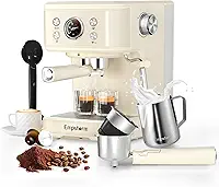 Empstorm - Máquina de café café café com leite 20 barras, máquina de cappuccino profissional 3 em 1 com cápsula E.S.E e varinha de vapor de espuma de leite compatível com cápsulas originais NS para