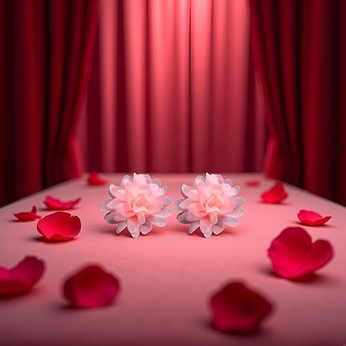 Miniatura 4 de 2 anillos de flor rosa para baile de Jisoo, anillo de dedo ajustable con rosa artificial para danza de flores artificiales