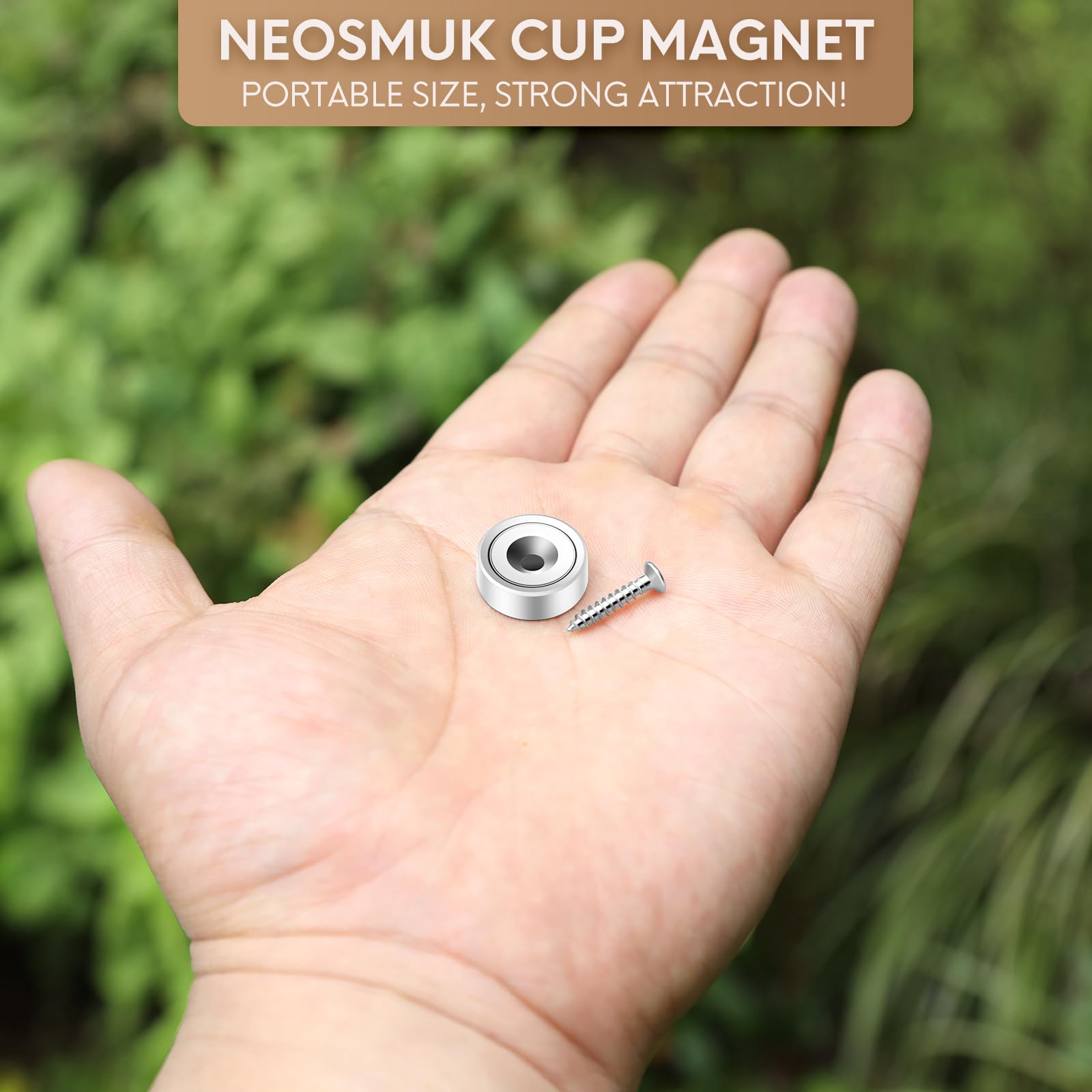 Neosmuk Magnets with Screws,22lbs+ Heavy Duty Rare Earth Neodymium Mounting Magnets with Holes, Countersunk Round Disc Industrial Magnets for Wall Mounting, 10 Pack — Amazon image 3