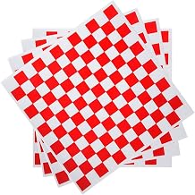 100 Sheets Deli Paper Air Fryer Paper Disposable Sandwich Wrap Paper Basket Liner Grease Resistant Checkered Papers for Picnics, Kids Meal, Barbecue, Restaurants, Cookout Party 12 in x 12 in