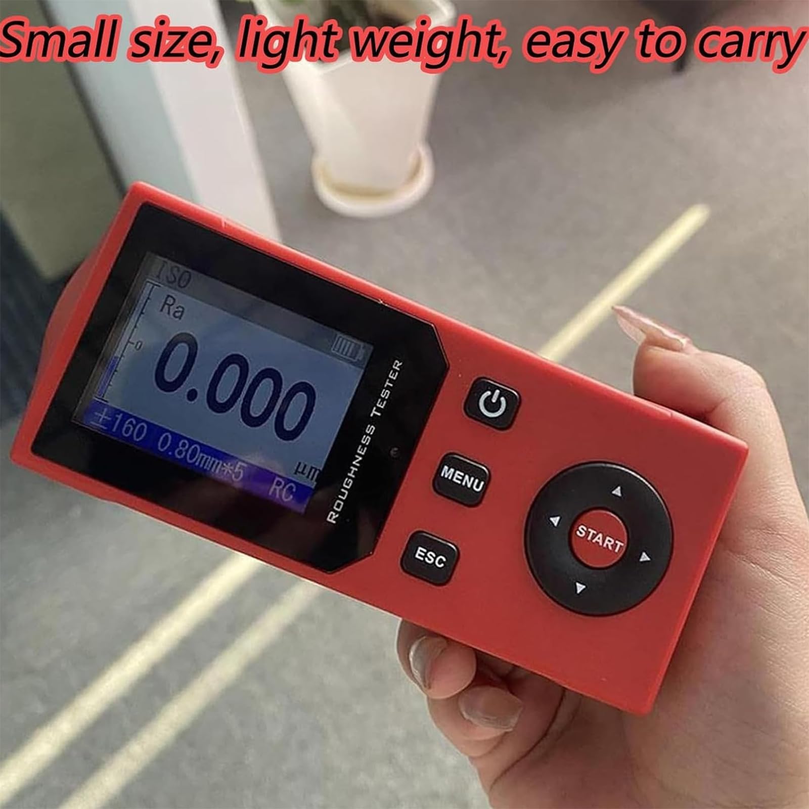 Rugosimetro Portatile, Profilometro Portatile con Display IPS, 14 Parametri di Rugosità, Intervallo di Misura: 320 Μm, 500 Set di Dati, per Lavorazioni Meccaniche E Produzione