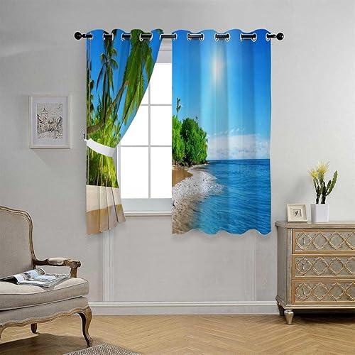 Miniatura 3 de Cortinas De Cocina Modernas Scenic Landscape Garage Door Curtains Garage Curtain 85Inch Width by 85Inch Length,2 Panels
