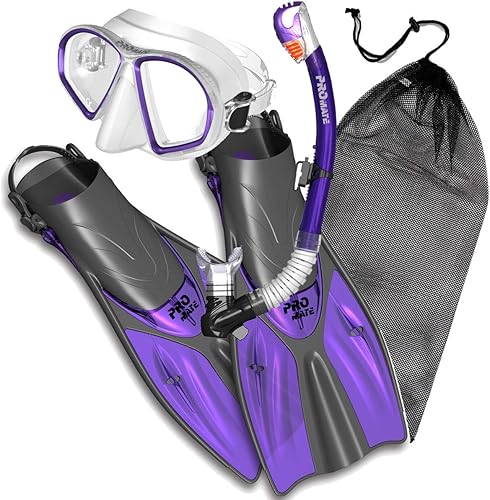 Promate Spectrum Set bolsa de engranaje de las aletas y la máscara en seco de esnórquel