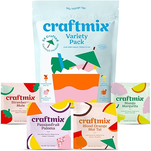 Miniatura 13 de Craftmix - Mezcla para preparar margarita baja en calorías, para 12 cócteles, cero azúcar, carbohidratos netos y calorías, con fruta real, vegana