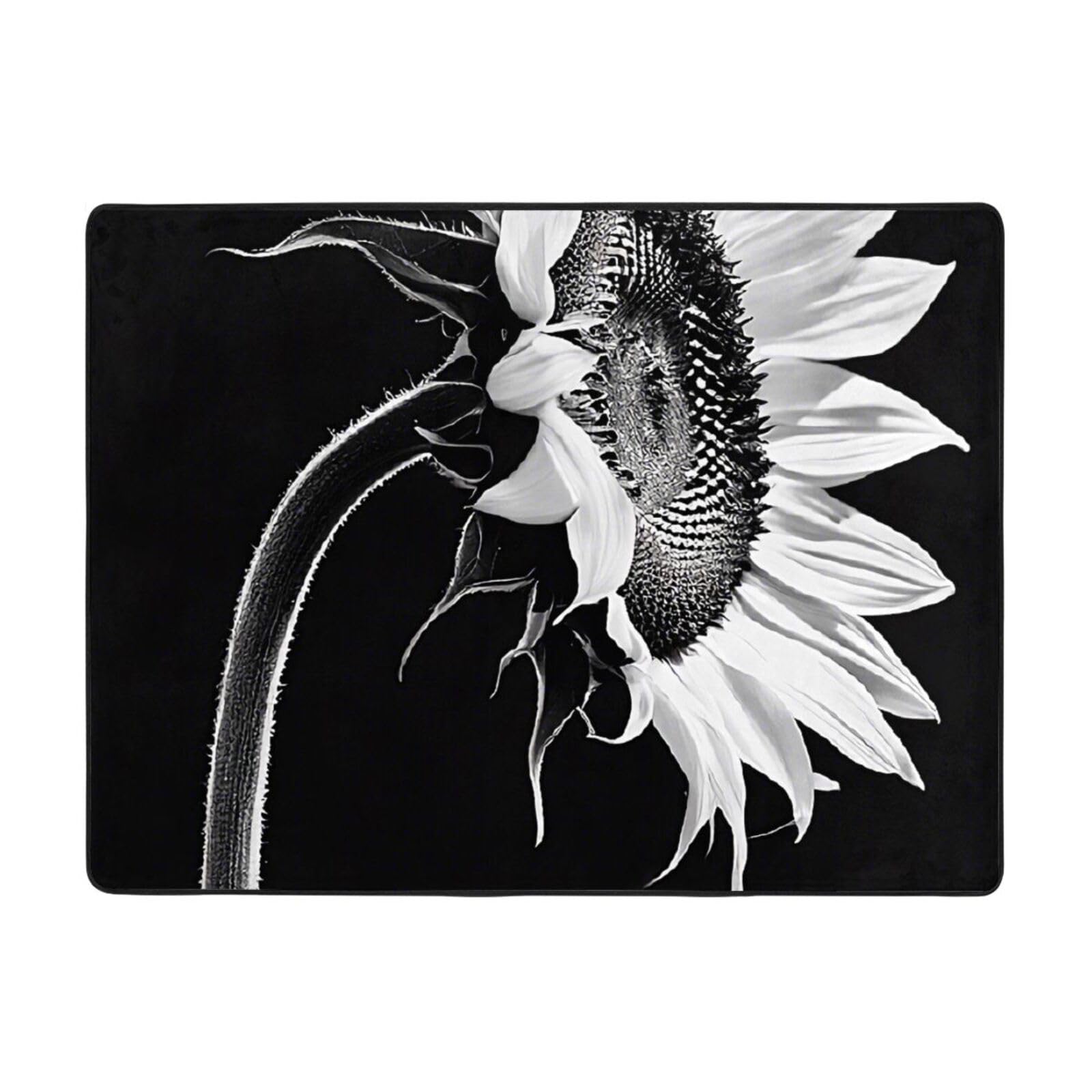 Tapis d'intérieur moderne doux motif tournesol pour salle à manger