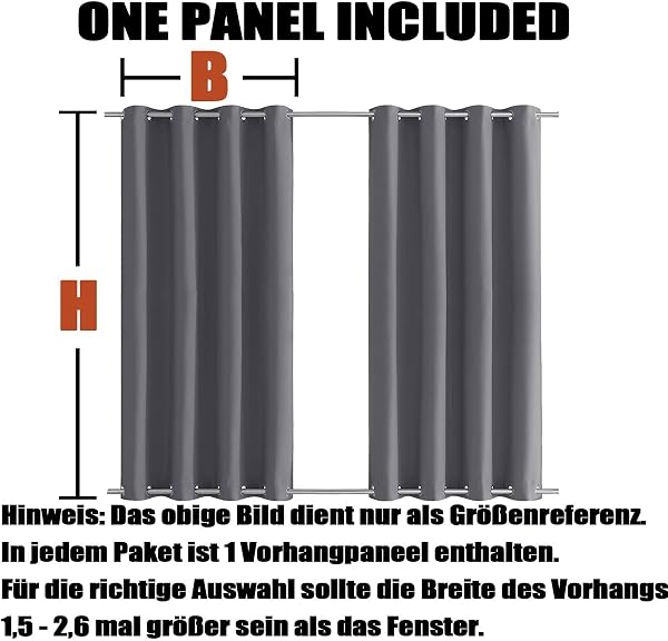 tenda da esterno tende impermeabile con anelli Superiore e Inferiore oscurante impermeabili per gazebo da sole antipioggia tende oscuranti esterni veranda Grigio 1 Pezzo 90x200cm (BxH) - 5