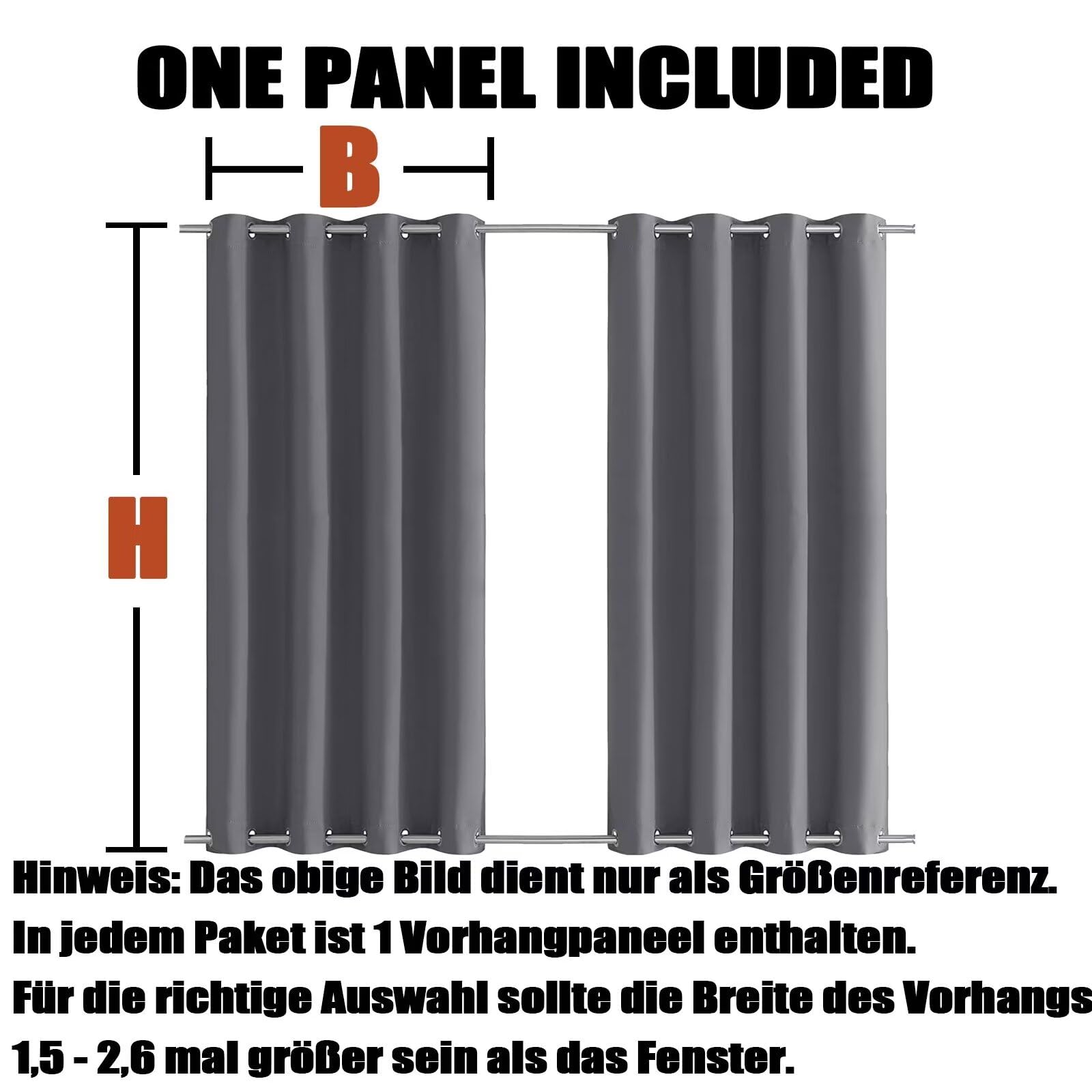 tenda da esterno tende impermeabile con anelli Superiore e Inferiore oscurante impermeabili per gazebo da sole antipioggia tende oscuranti esterni veranda Antracite 1 Pezzo 90x200cm (BxH)