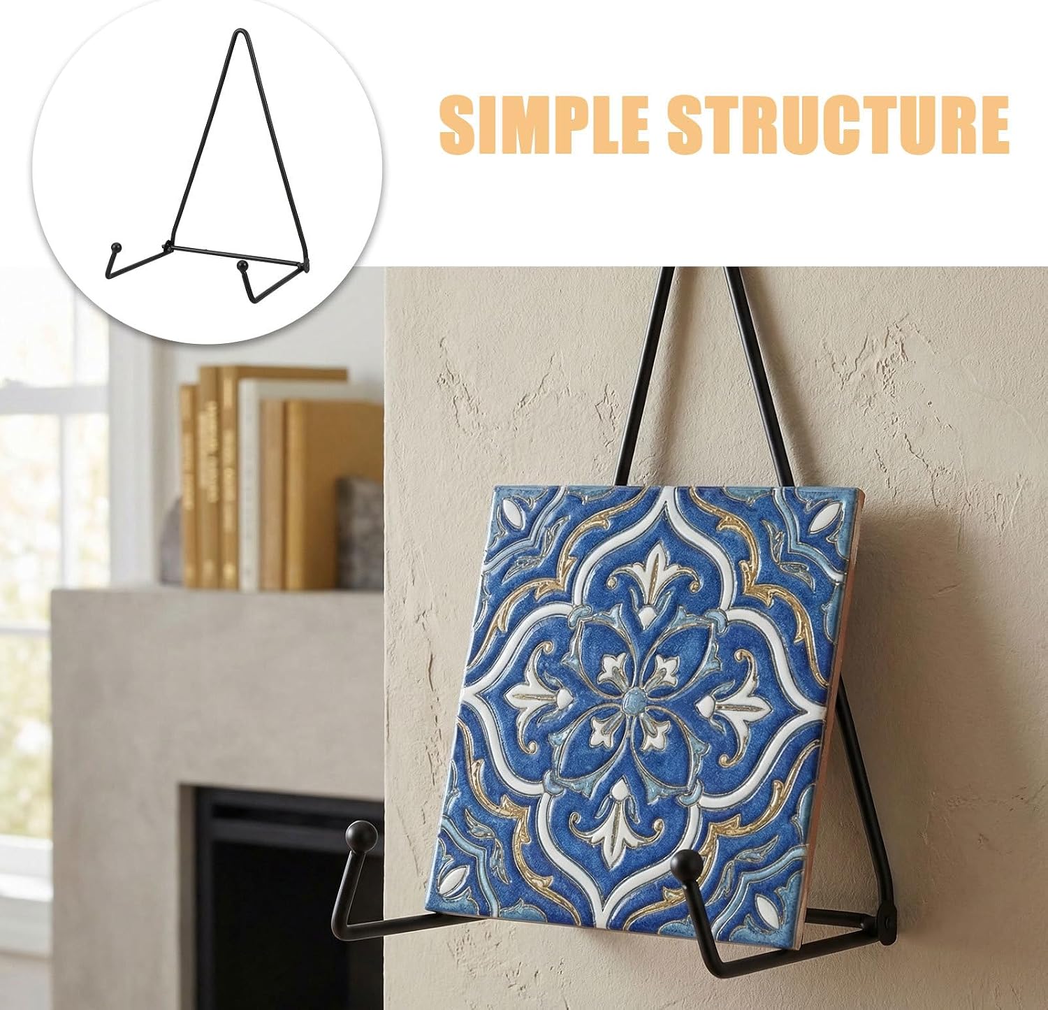 Foldable Metal Plate Stand Wall or Table Holder for Ceramic Plates