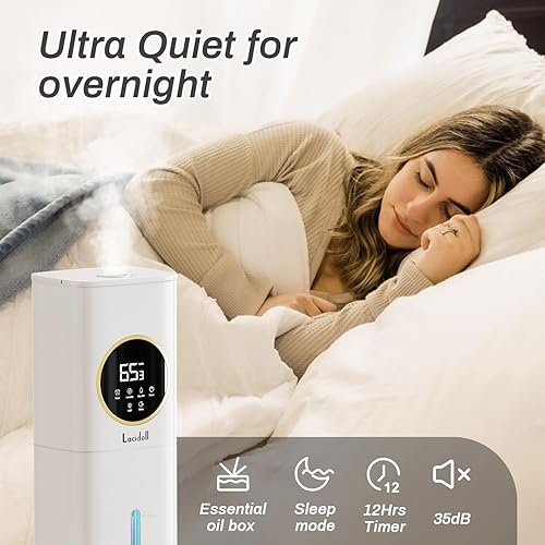 Miniatura 5 de Humidificador para habitación grande, humidificadores de 2.1 galón8 litros para dormitorio y hogar con difusor de aceite esencial, humidificadores