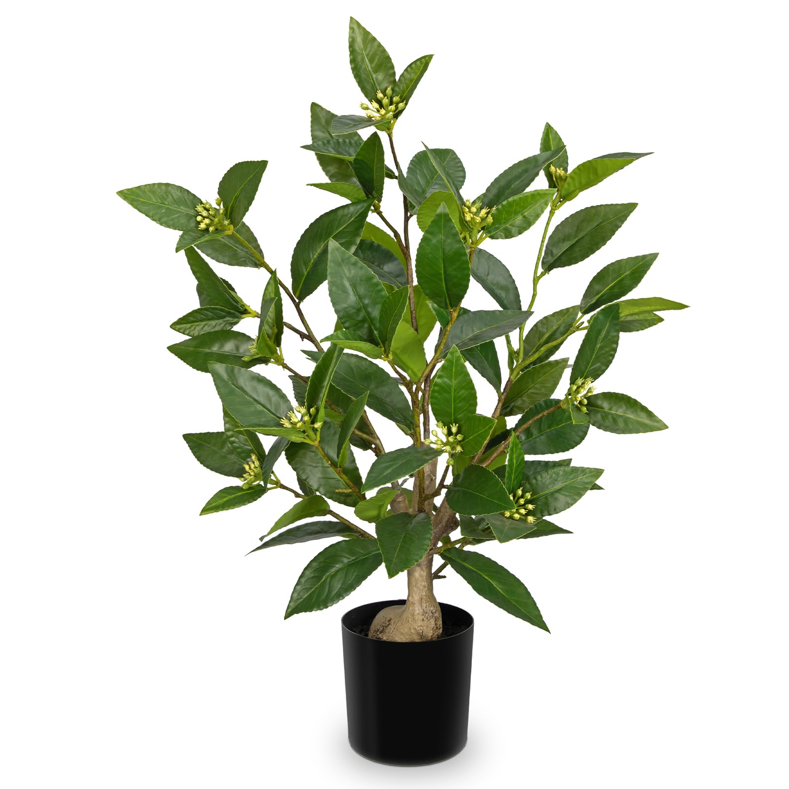 Plantes artificielles d'intérieur laurier vert 48 cm en pot noir pour salon