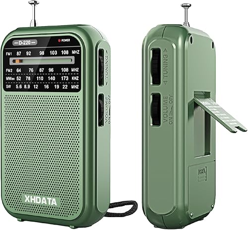 Vista 8 de XHDATA D220 Radio Portátil AM FM SW Receptor de Onda Corta Radios de Bolsillo, Radio de Transistor Operada con Pilas 2AA con Excelente Recepción