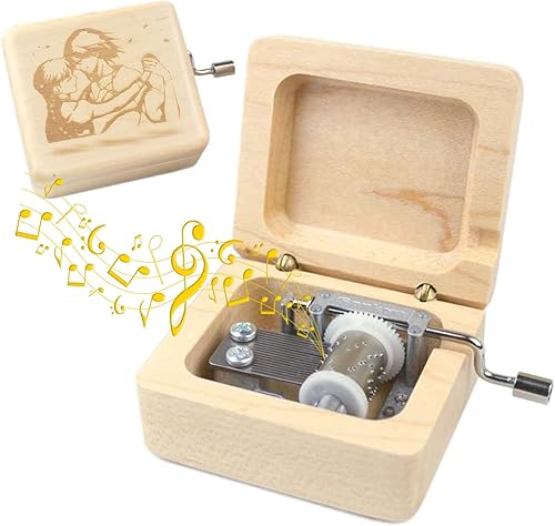 ROSIKING Caja de música de madera caja musical clásica de madera tallada antigua el mejor regalo para cumpleaños para niños Navidad caja de arce