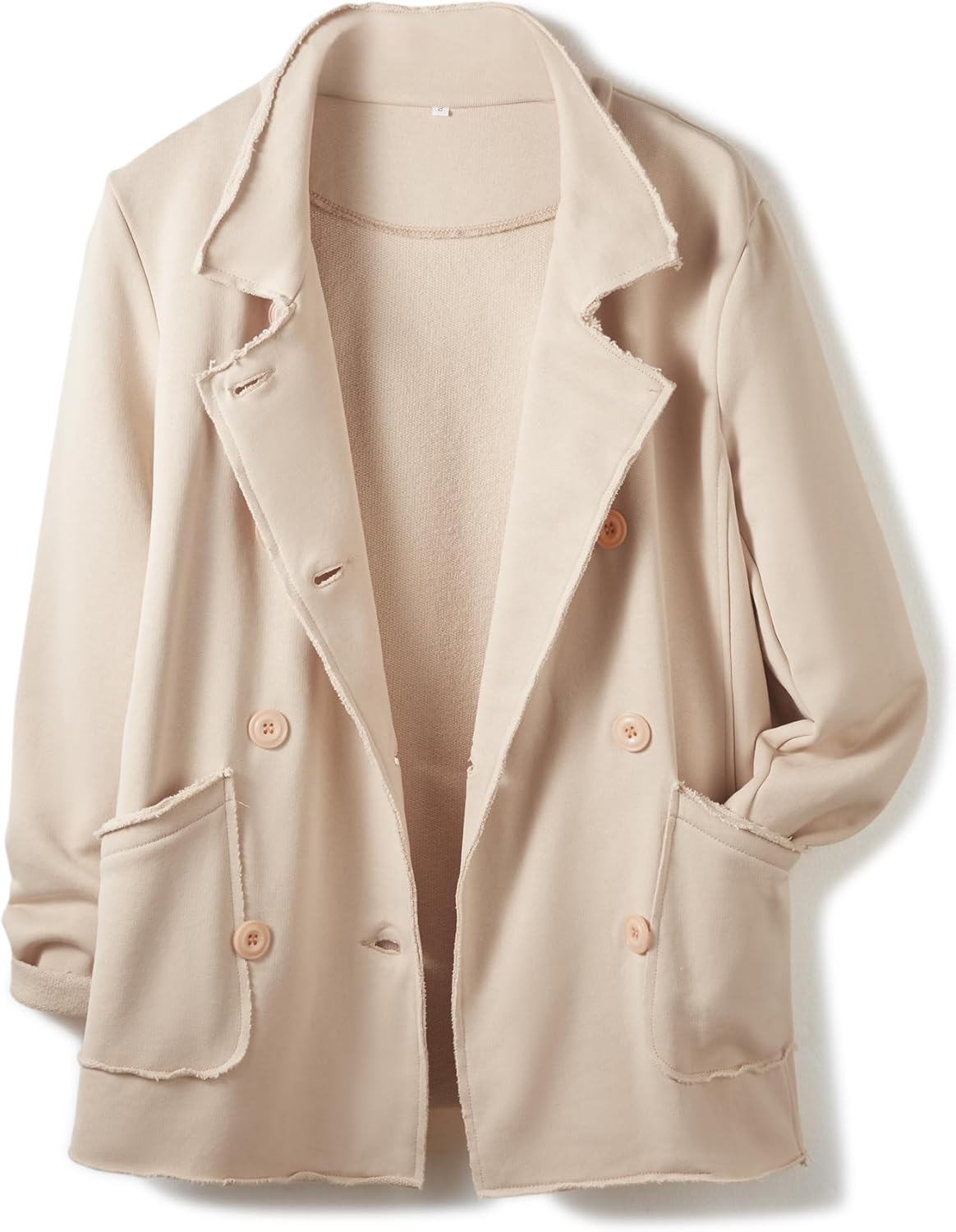 Ainangua Classic Trench Coats for Women Double Breasted Belfast Fleece Peacoat Jackets Essentials Fall Winter Coat