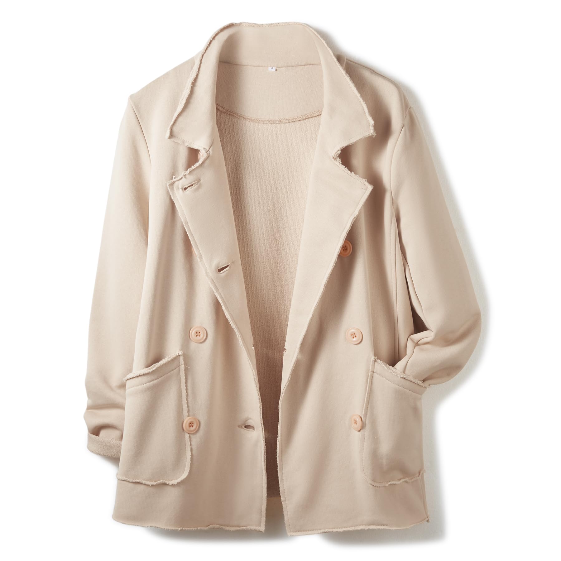 Ainangua Classic Trench Coats for Women Double Breasted Blazer Fleece Peacoat Jackets Essentials Fall Winter Coat