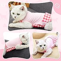 Vista 5 de Traje de recuperación para gatos para heridas abdominales o enfermedades de la piel, mameluco de gato para gatos después de la cirugía, traje