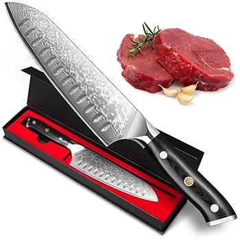 Amazon | kyushublade 三徳包丁 ダマスカス包丁 刃渡り176mm