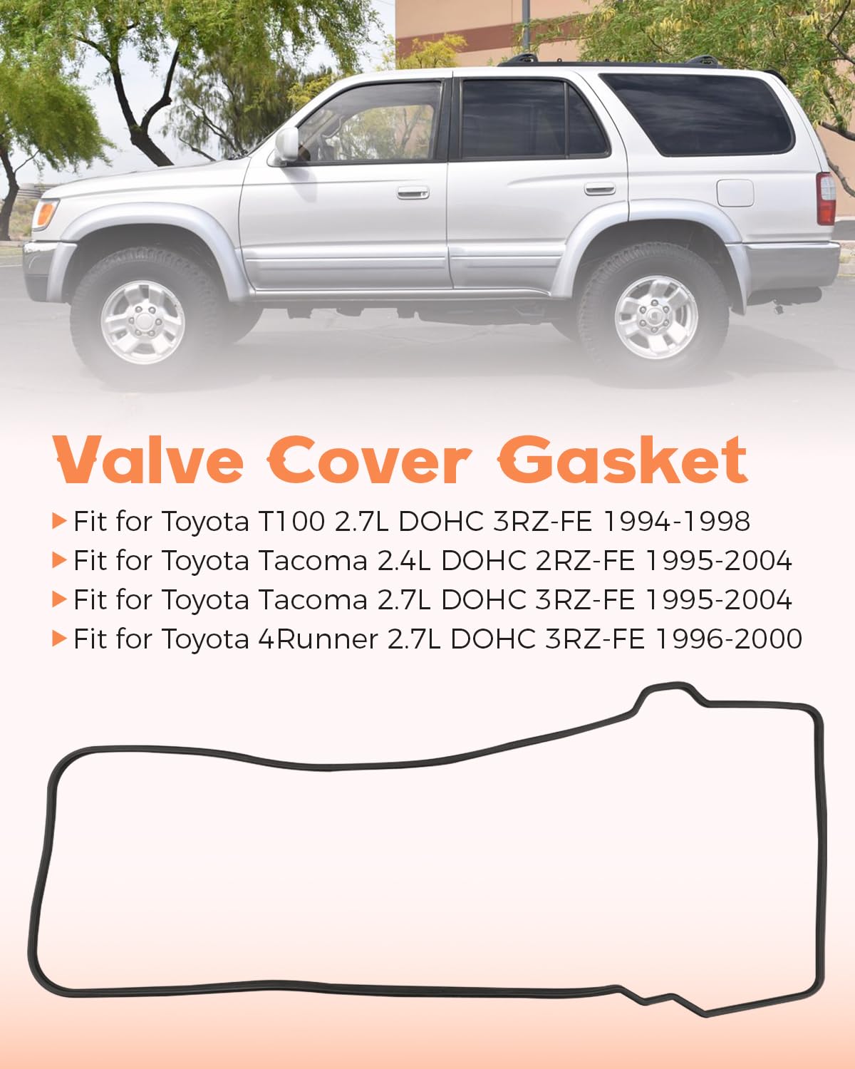VC939G Valve Cover Gasket Fit for Toyota Tacoma 2.4L DOHC 2RZ-FE 1995-2004 Fit for Toyota Tacoma 4Runner T100 2.7L DOHC 3RZ-FE