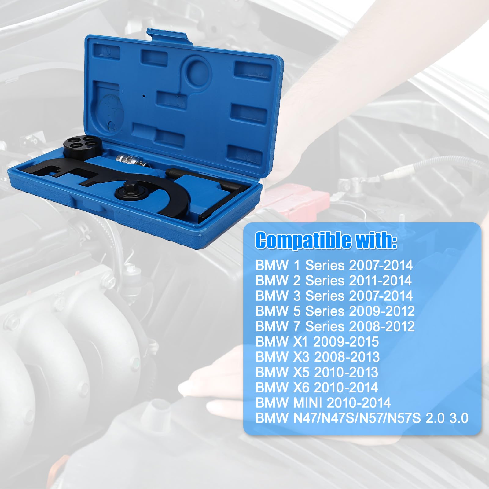 Herramienta Bloqueo Motor N47 Compatible con BMW N47/N47S/N57/N57S 2.0 3.0, Herramientas de Sincronización de Motor para BMW Serie 1 2 3 5 7 X1/3/5/6