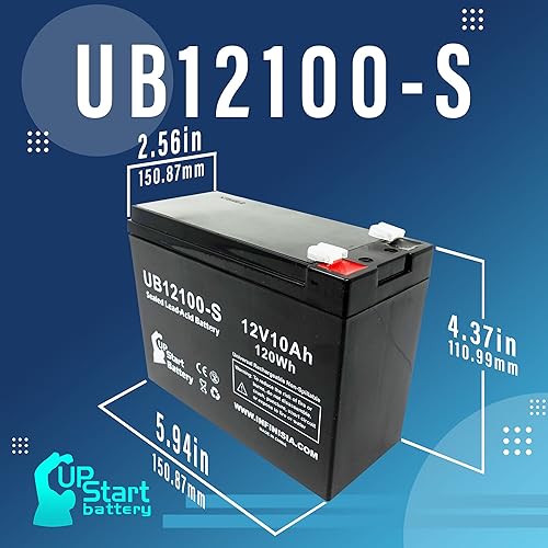Miniatura 4 de Paquete de 3 baterías de repuesto para baterías B & B BP10-12 – Reemplazo UB12100-S - Batería de plomo ácido sellada universal (12 V, 10 Ah, 10000