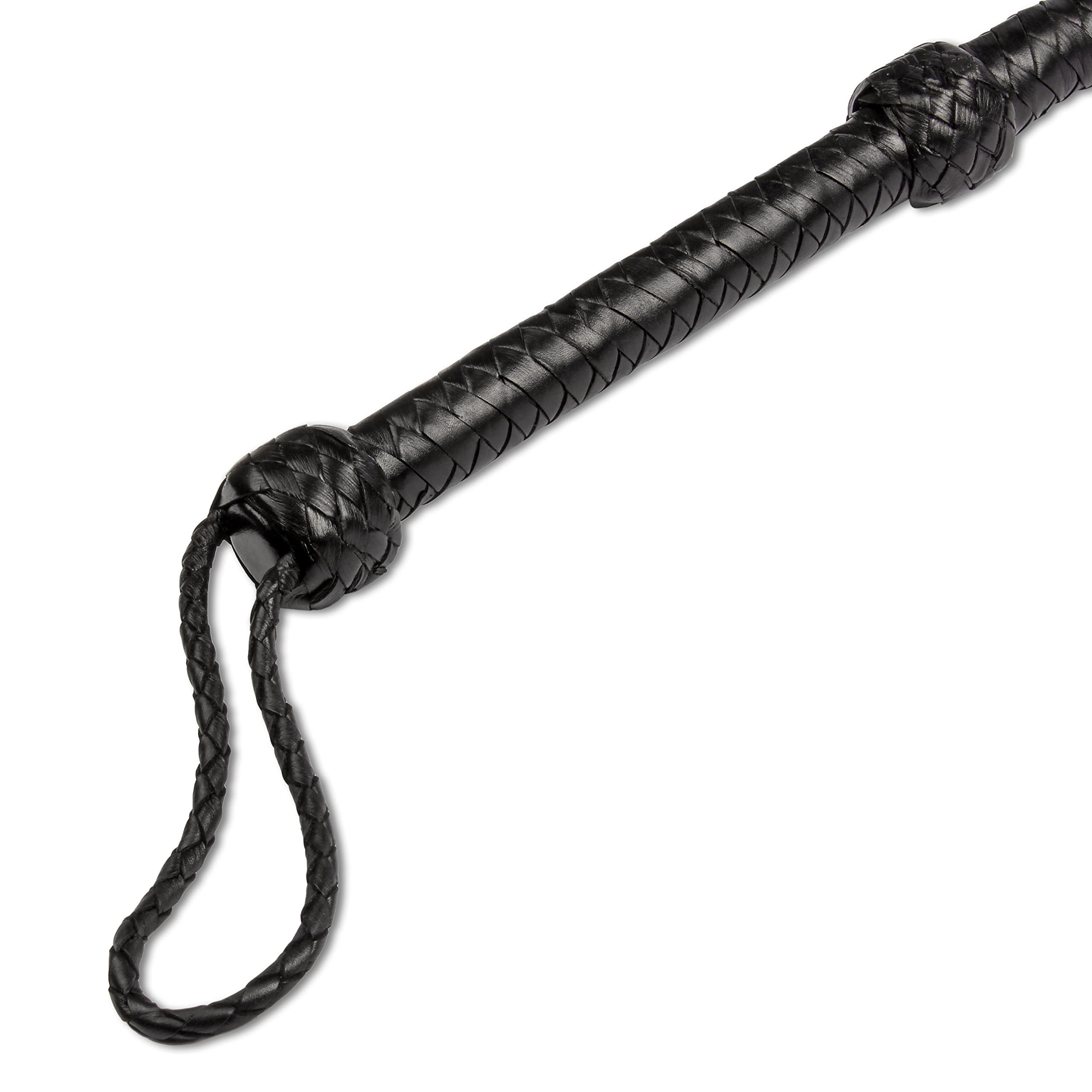 Fouet HADZAM Indiana Jones En Cuir De Vache – 3 Mètres, 8 Tresses, Noir – Noyau En Corde, Fait Main