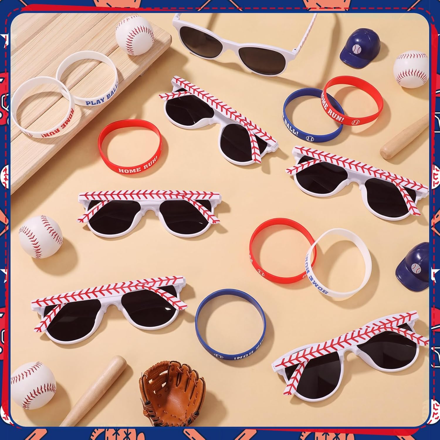 Soulchen Sport Gifts Bulk Men Sunglasses and Silicone Bracelet Sport Team Gift for Party Decor Goodie Bag Fillers