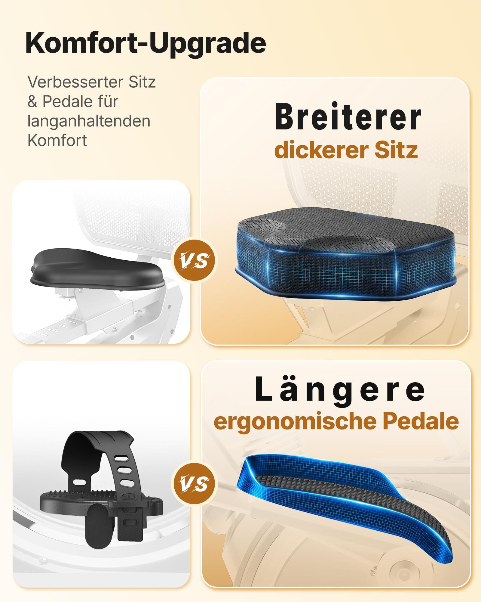 MERACH Liegeergometer für Zuhause mit 8 verstellbaren Widerstandsstufen, leichte kommerzielle Heimtrainer Fahrrad mit Smart Bluetooth, exklusiver App-Konnektivität, LCD-Display, Herzfrequenzsensoren